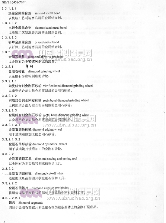 中华人民共和国国家标准 磨料磨具术语（六）
