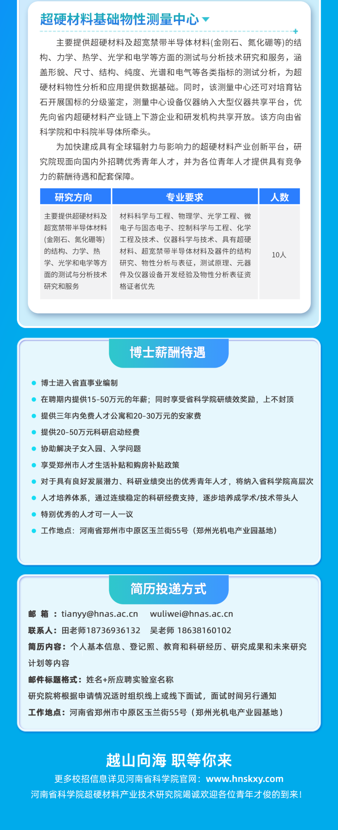 河南省超硬材料技术研究院招聘50人，年薪15-50W！